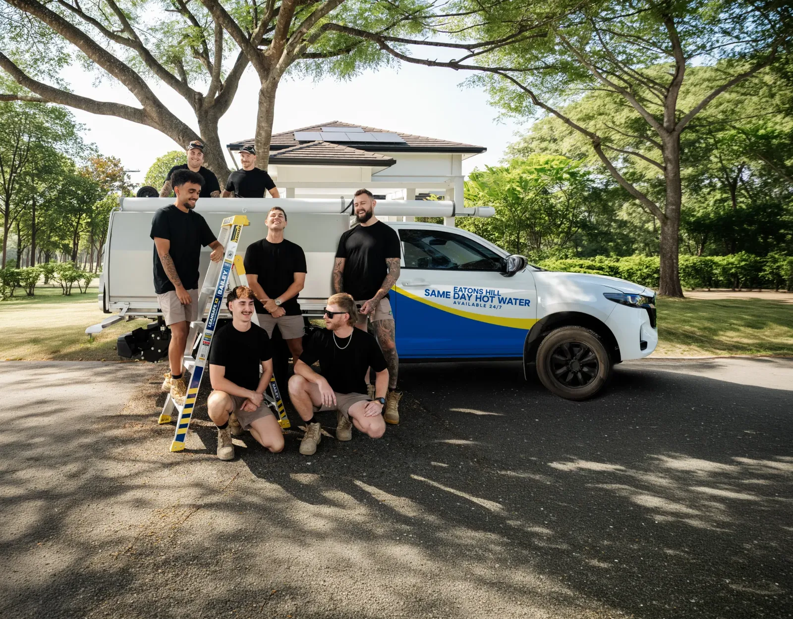 Eatons Hill Same Day Hot Water team and ute